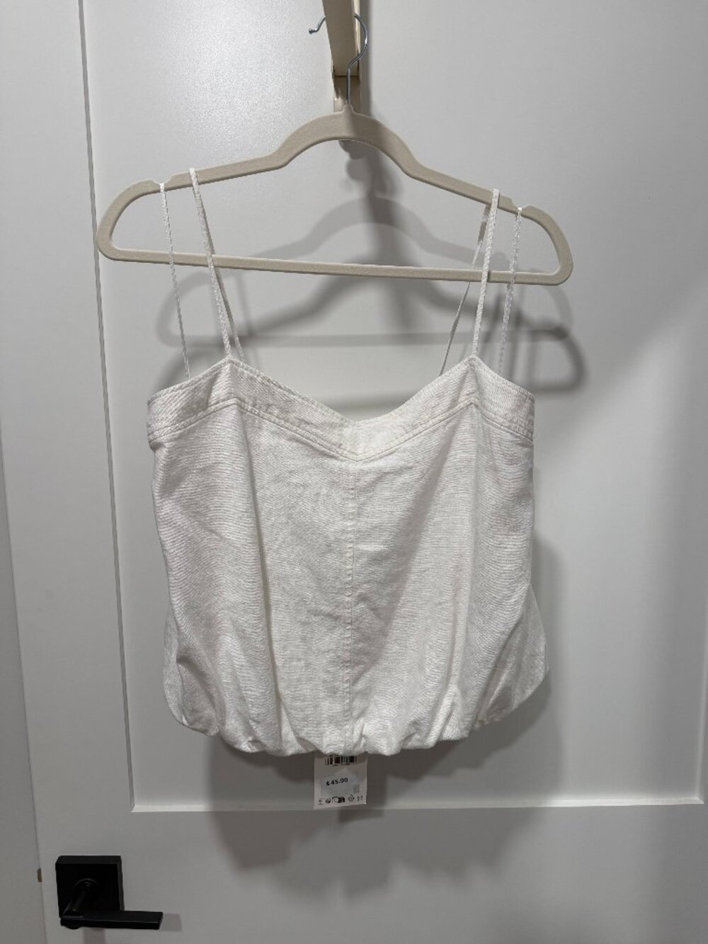 Zara Linen Blend Crop Tank Top